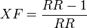 XF = \frac{RR - 1}{RR}