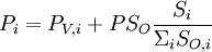 P_i = P_{V,i} + PS_O \frac{S_i}{\Sigma_i S_{O,i}}